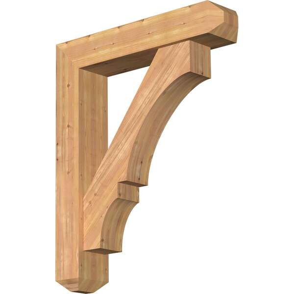 Ekena Millwork Balboa Craftsman Smooth Bracket w/ Offset Brace, Western Red Cedar, 7 1/2"W x 36"D x 44"H BKT0806X36X44BOA04SWR - main
